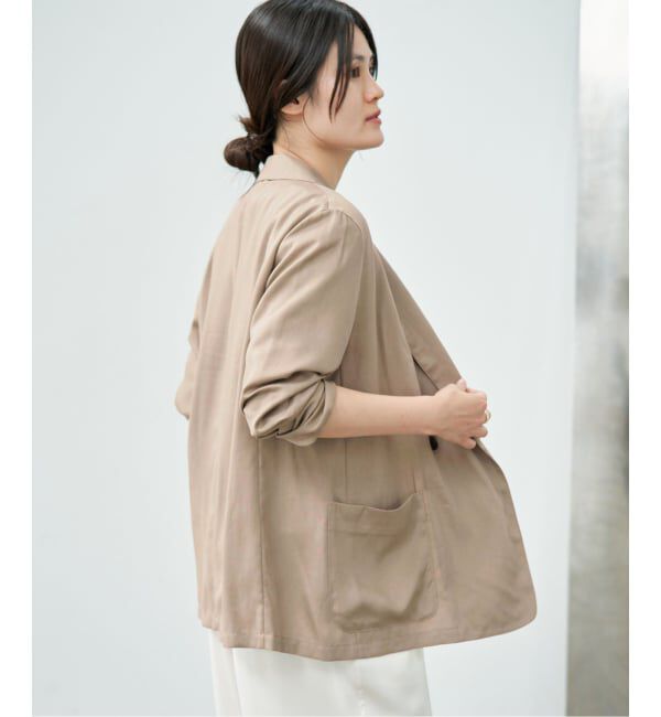 IENA「《接触冷感/手洗い可/セットアップ対応》テンダーツイル リラックスジャケット」|テーラードジャケット|