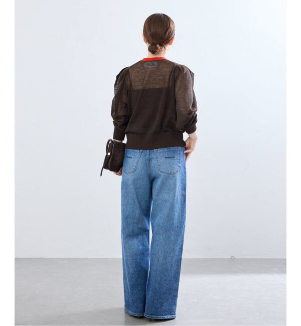 IENA「LOWER/ローヴァー 18G Tucked power shoulder ニット  LW-77」|カーディガン|