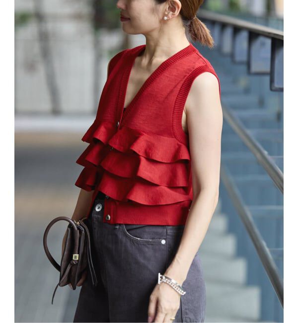 IENA「LOWER/ローヴァー 18G Sleeveless Cardigan カーディガン LW-88」|カーディガン|