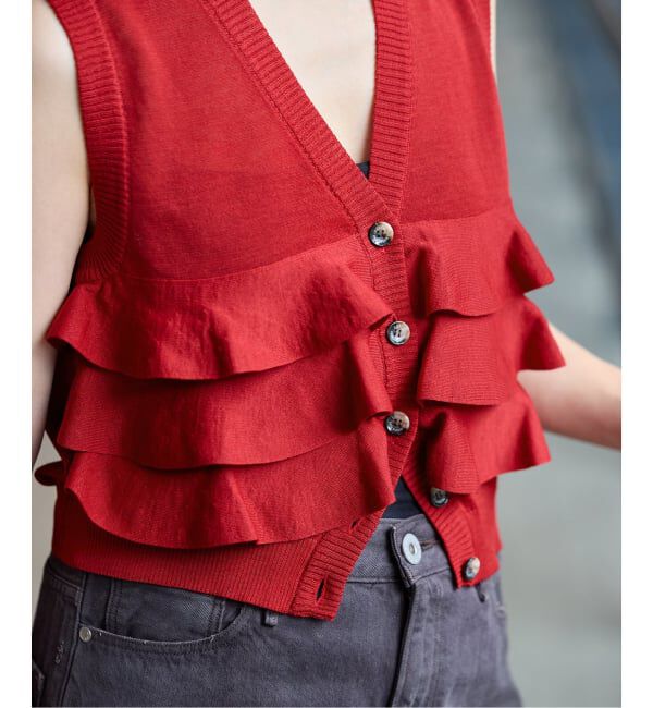 IENA「LOWER/ローヴァー 18G Sleeveless Cardigan カーディガン LW-88」|カーディガン|