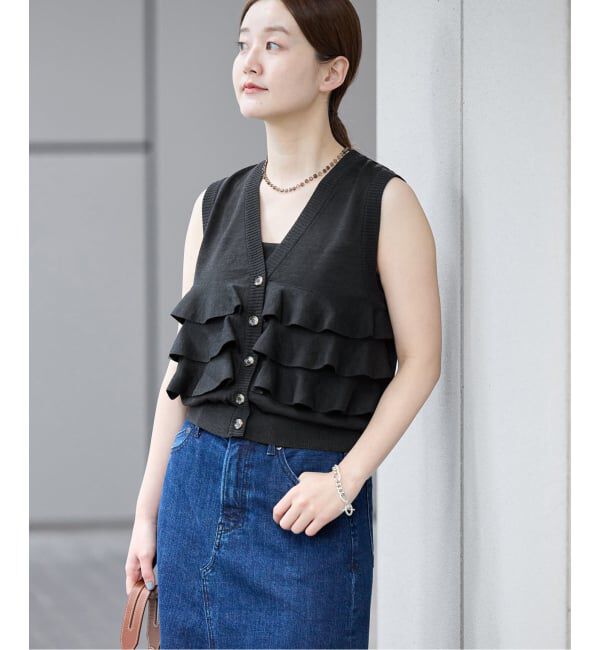 IENA「LOWER/ローヴァー 18G Sleeveless Cardigan カーディガン LW-88」|カーディガン|