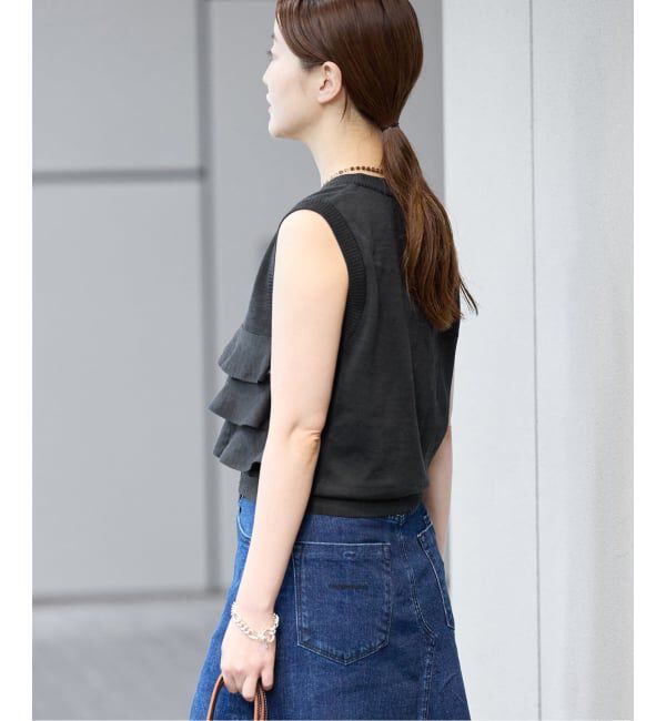 IENA「LOWER/ローヴァー 18G Sleeveless Cardigan カーディガン LW-88」|カーディガン|