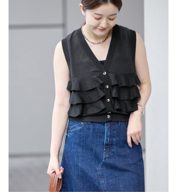 IENA「LOWER/ローヴァー 18G Sleeveless Cardigan カーディガン LW-88」|カーディガン|
