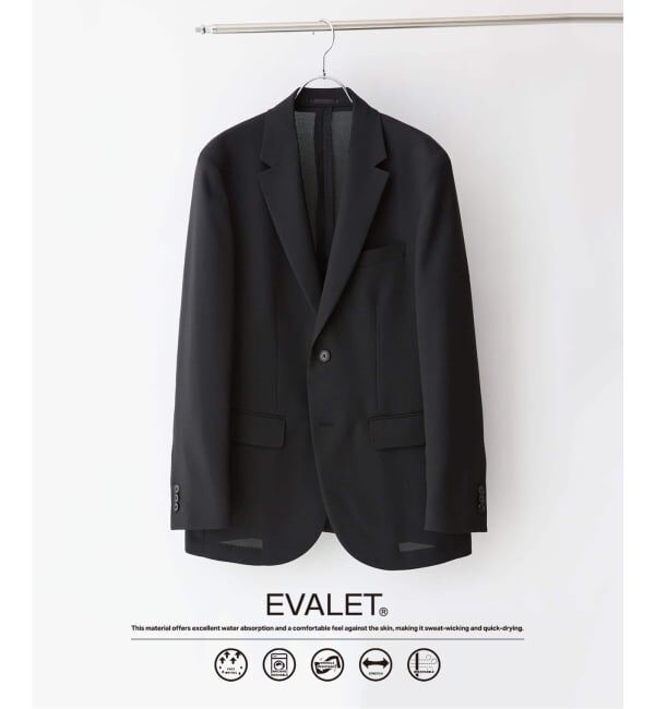 EDIFICE「&rdquo;吸汗＆速乾機能&rdquo; EVALET メッシュ 2ボタン ジャケット」|スーツ|ブラック