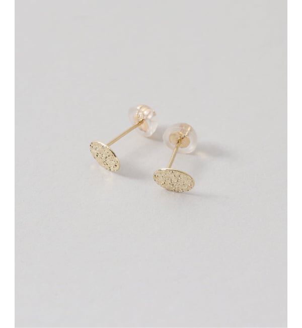 Lilas by Spick&Span「テクスチャーオーバルモチーフピアス K10（両耳）」|ピアス|