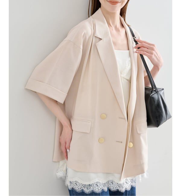 U by SPICK&SPAN「《追加》ウォッシャブルリネンジャケット」|テーラードジャケット|