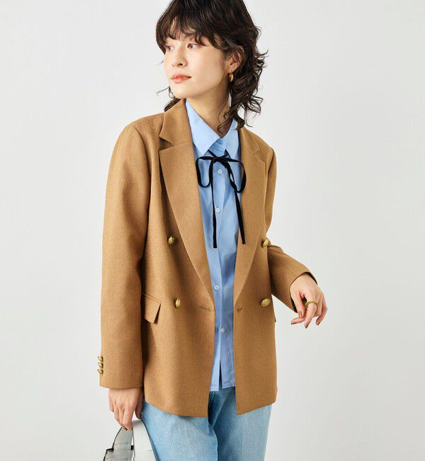 NOLLEY'S「《セットアップ対応》ウォッシャブルハイスペック麻調ダブルジャケット」|テーラードジャケット|