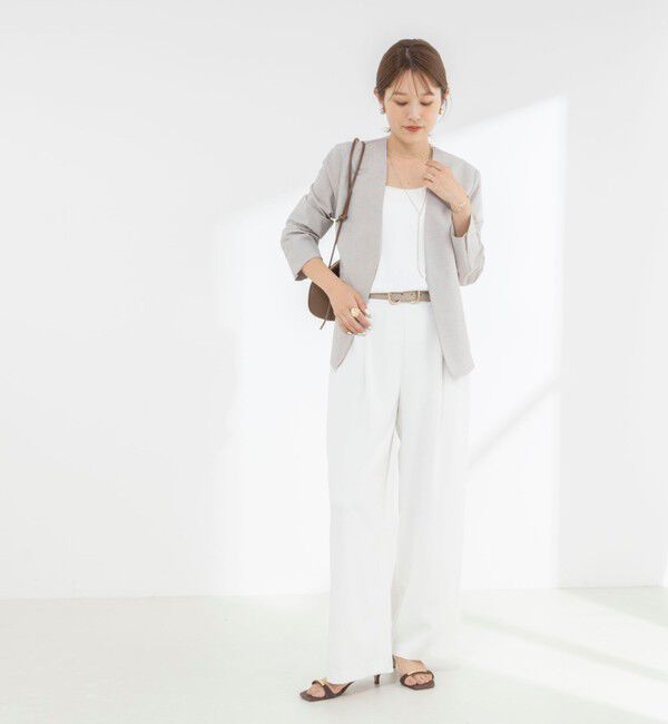 NOLLEY'S「《セットアップ対応》ウォッシャブルイージーツイルセミワイドパンツ」|その他|