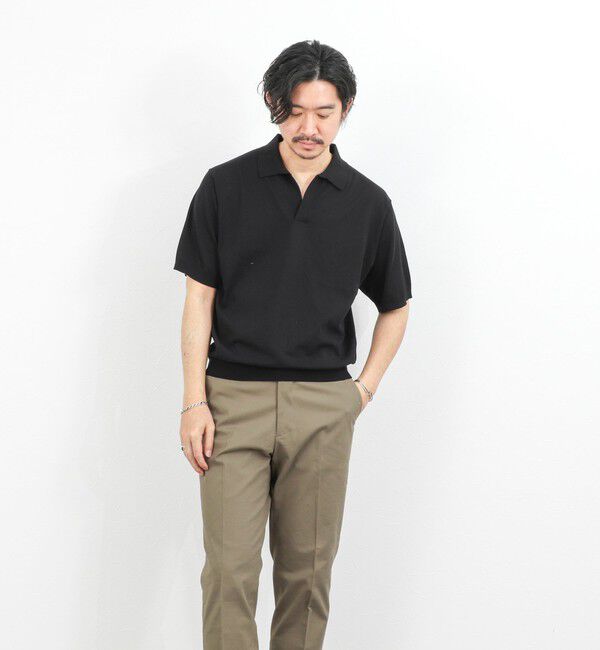 NOLLEY'S goodman「強撚シルクコットン 成型スキッパーニットポロ 26SS / ウォッシャブル」|ポロシャツ|
