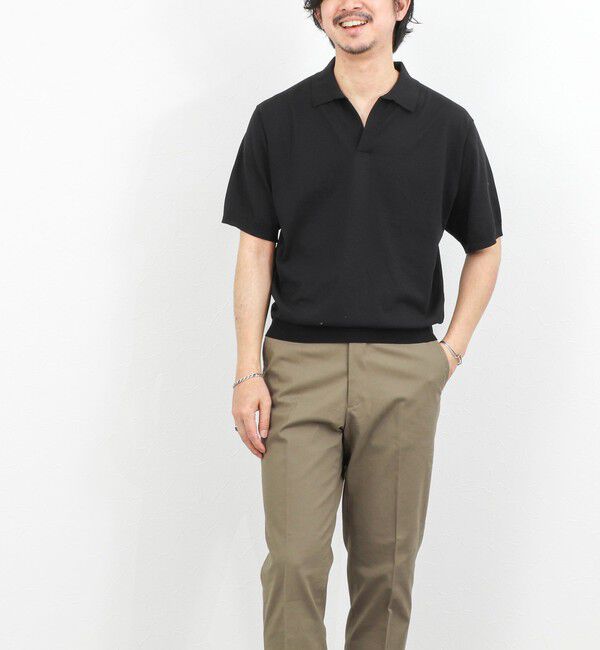 NOLLEY'S goodman「強撚シルクコットン 成型スキッパーニットポロ 26SS / ウォッシャブル」|ポロシャツ|