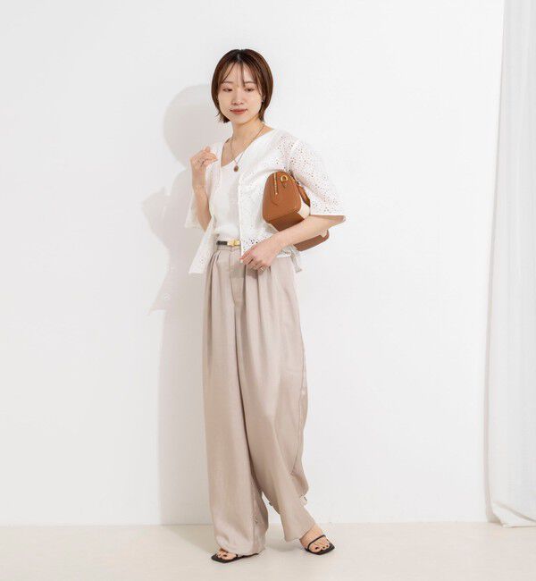 NOLLEY'S「《セットアップ対応》ウォッシャブルフレアスリーブレースブラウス」|シャツ・ブラウス|