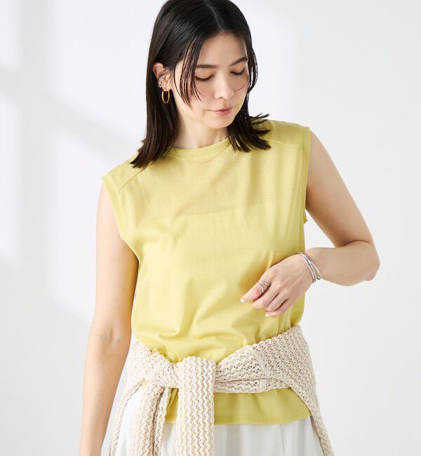 NOLLEY'S「ウォッシャブルシアードライコットンノースリーブプルオーバー」|Tシャツ・カットソー|