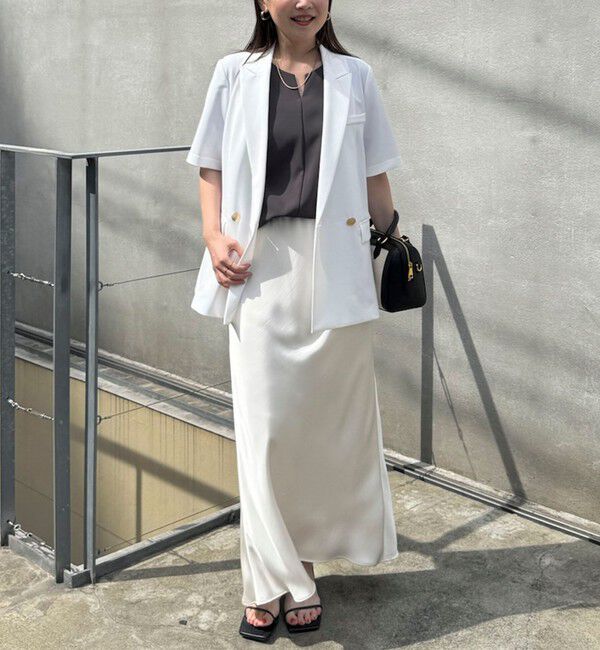 NOLLEY'S sophi「《セットアップ対応》ウォッシャブルドライツイルハーフスリーブジャケット」|テーラードジャケット|