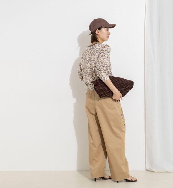 Rie Miller「《手洗い可能》レオパードプリントクルーカーディガン」|カーディガン|