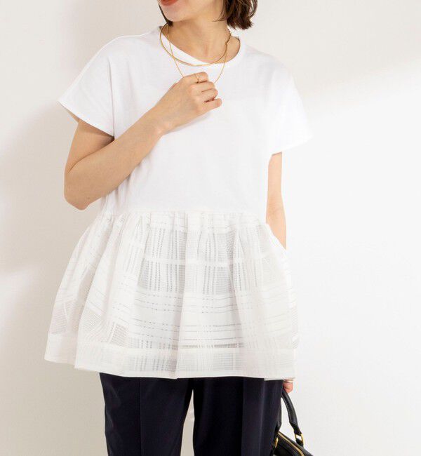 NOLLEY'S「ウォッシャブル布帛切り替えプルオーバー」|Tシャツ・カットソー|