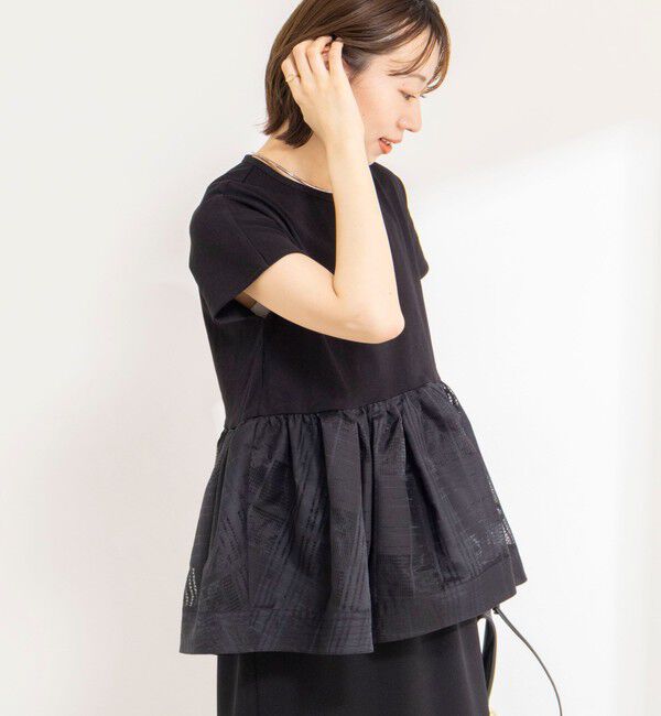 NOLLEY'S「ウォッシャブル布帛切り替えプルオーバー」|Tシャツ・カットソー|