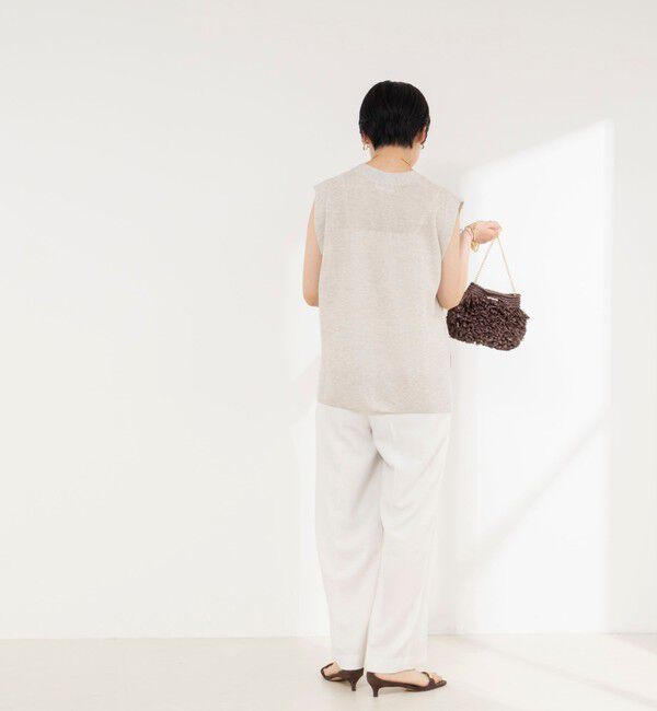 NOLLEY'S「《手洗い可能》【BECシリーズ】シアーミラノリブゆったりVネックベスト」|ニット・セーター|