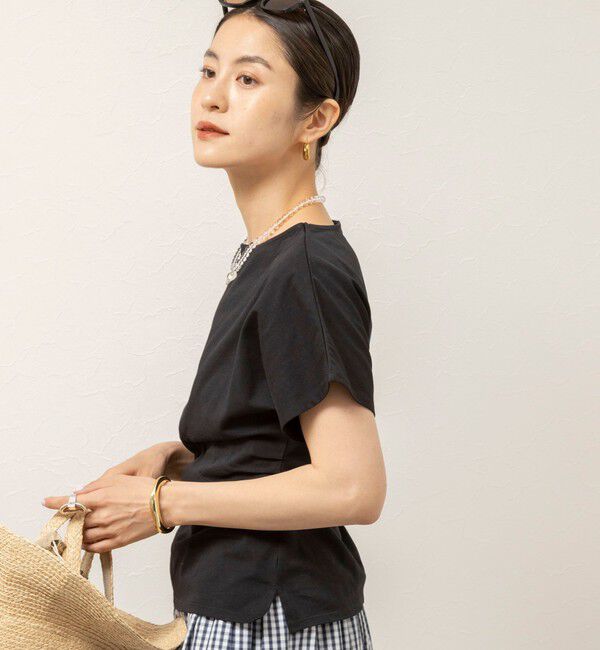 MAQWEL「【MAQWEL/マクウェル】ウォッシャブルタックドルマンＴ」|Tシャツ・カットソー|ブラック