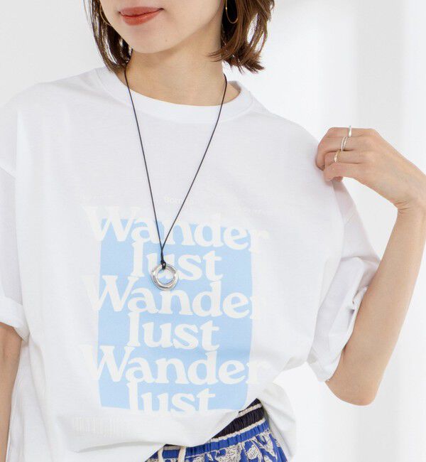 Rie Miller「Wander lustウォッシャブルワイドシルエットプリントTシャツ」|Tシャツ・カットソー|ホワイト系2