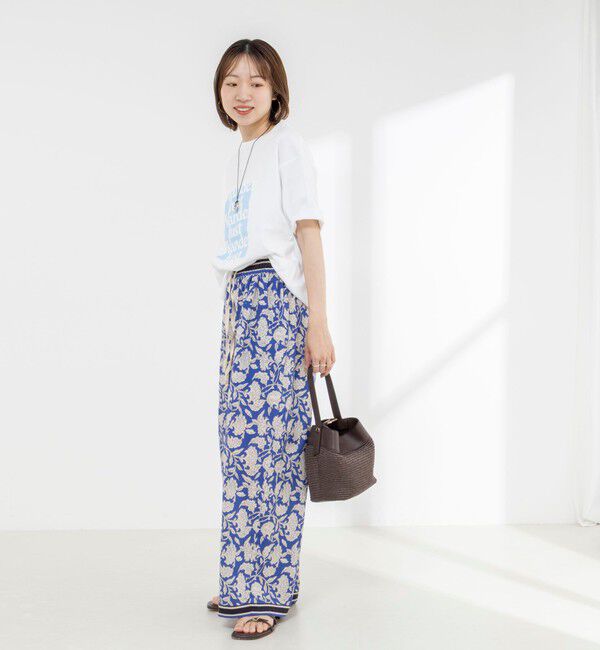 Rie Miller「Wander lustウォッシャブルワイドシルエットプリントTシャツ」|Tシャツ・カットソー|