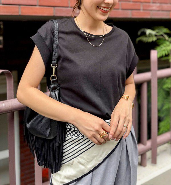NOLLEY'S「《ノーリーズオリジナル美容Tシャツ》シルクアミノ酸加工オーバーノースリーブ」|Tシャツ・カットソー|