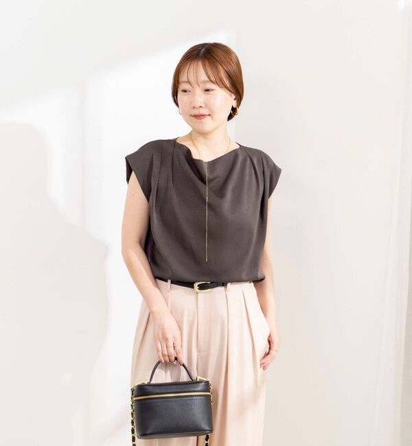 NOLLEY'S sophi「【BECシリーズ】《セットアップ対応》ウォッシャブルピーチサテンフレンチブラウス」|シャツ・ブラウス|