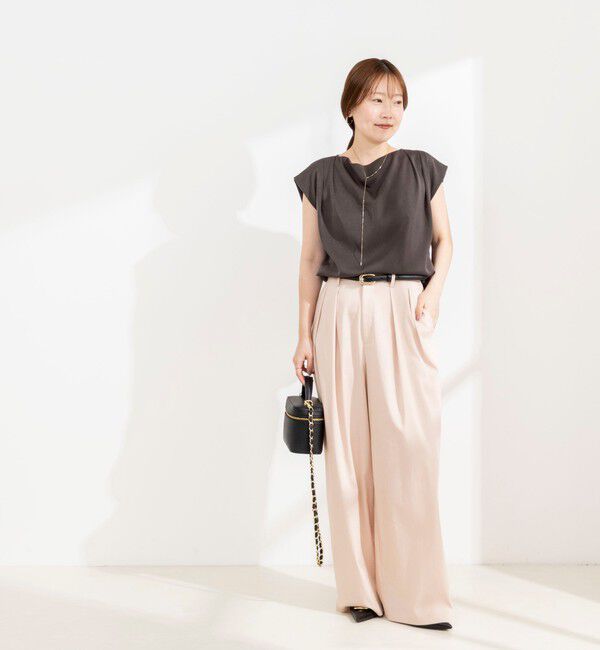 NOLLEY'S sophi「【BECシリーズ】《セットアップ対応》ウォッシャブルピーチサテンフレンチブラウス」|シャツ・ブラウス|