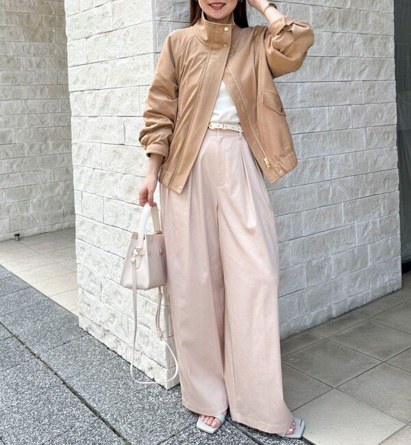 NOLLEY'S sophi「《セットアップ対応》ウォッシャブルバイオツイルタックワイドパンツ」|その他|