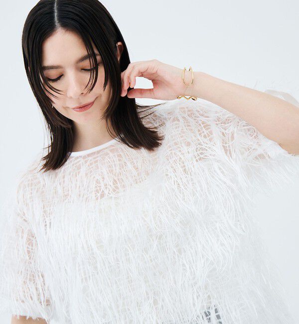 NOLLEY'S sophi「ウォッシャブルシアーロングフェザー両前Tブラウス」|シャツ・ブラウス|