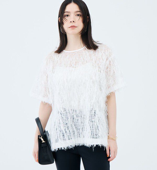 NOLLEY'S sophi「ウォッシャブルシアーロングフェザー両前Tブラウス」|シャツ・ブラウス|