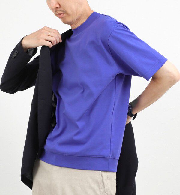 NOLLEY'S goodman「《ビジカジ対応》超長綿ハイゲージポンチ クルーネックドレスTシャツ」|Tシャツ・カットソー|