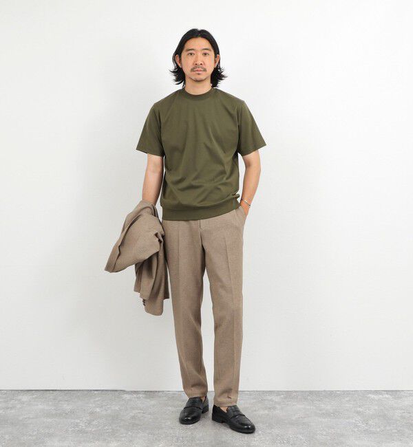 NOLLEY'S goodman「《ビジカジ対応》超長綿ハイゲージポンチ クルーネックドレスTシャツ」|Tシャツ・カットソー|