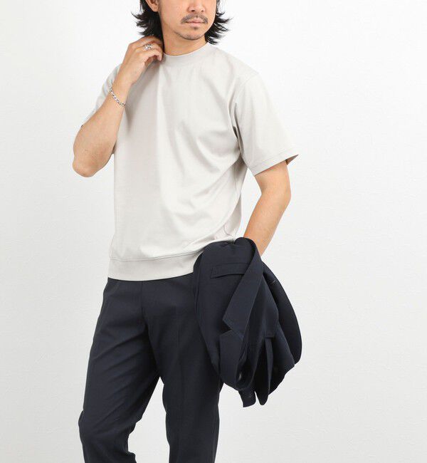 NOLLEY'S goodman「《ビジカジ対応》超長綿ハイゲージポンチ クルーネックドレスTシャツ」|Tシャツ・カットソー|