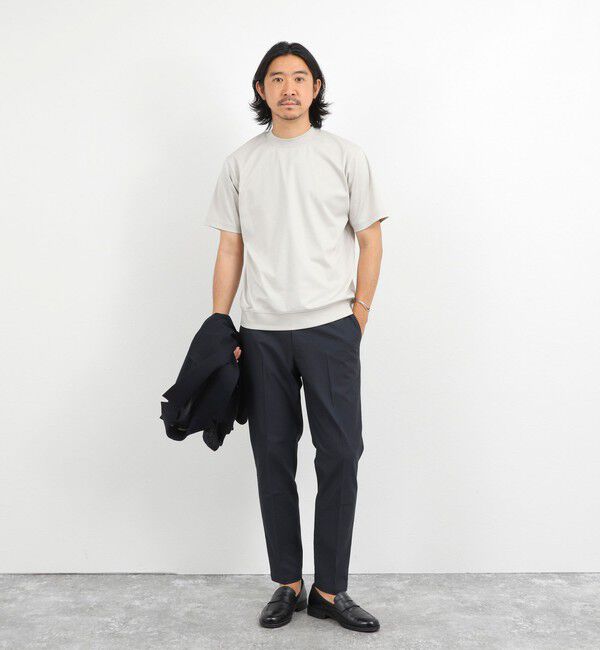 NOLLEY'S goodman「《ビジカジ対応》超長綿ハイゲージポンチ クルーネックドレスTシャツ」|Tシャツ・カットソー|