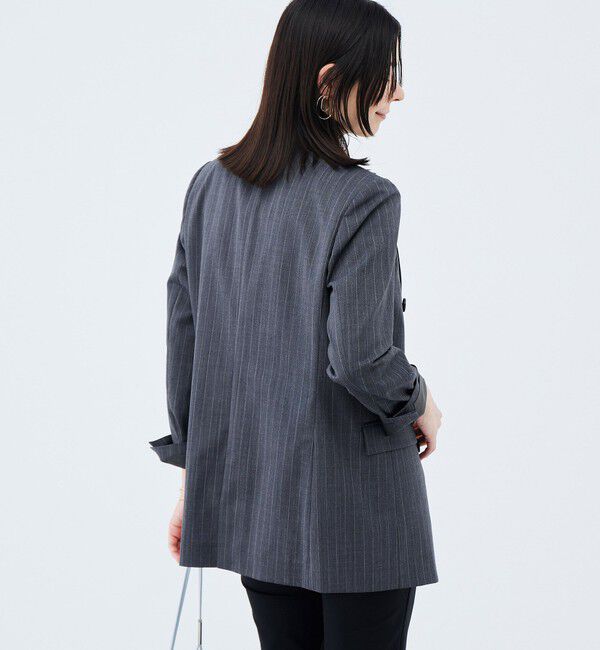 NOLLEY'S sophi「《防シワ/紫外線防止》ウォッシャブルピンチェック/ストライプジャケット」|テーラードジャケット|