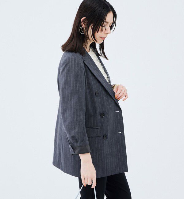 NOLLEY'S sophi「《防シワ/紫外線防止》ウォッシャブルピンチェック/ストライプジャケット」|テーラードジャケット|