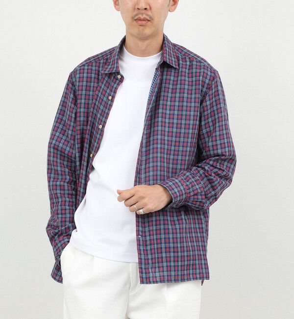 NOLLEY'S goodman「ダブルガーゼ レギュラーカラーオーバーシャツ 26AW」|シャツ・ブラウス|ネイビー