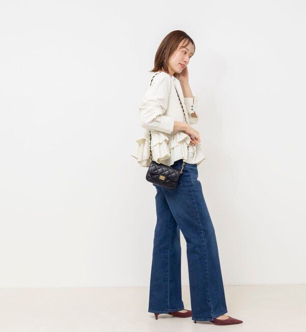 NOLLEY'S「【WEB限定】ウォッシャブル2WAYチェックペプラムフリルブラウス」|シャツ・ブラウス|