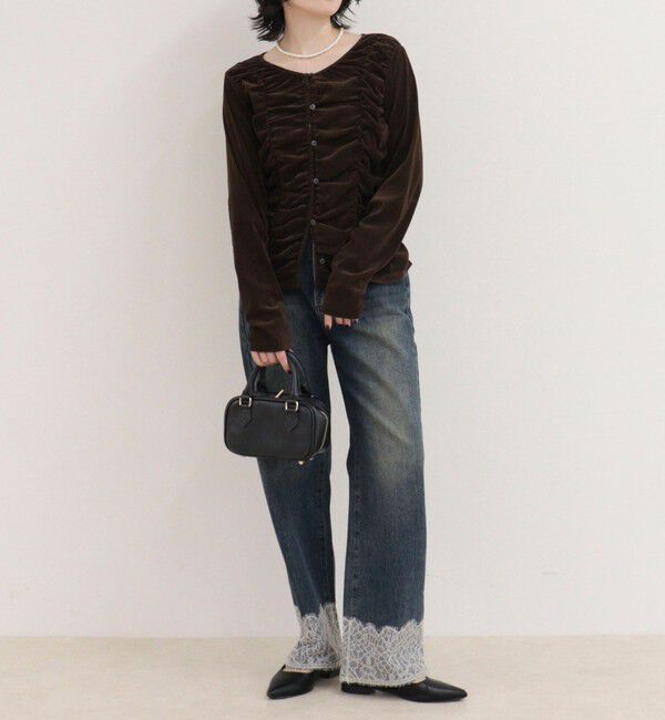 fredy emue「Dual Hem Lace Denim」|デニム|