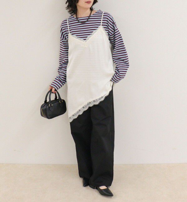 fredy emue「【＠suda_mame3企画】サテンレースアシメカットキャミワンピース」|ワンピース|