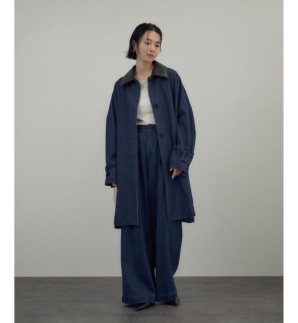 SALON adam et rope'「デニムテントシルエットステンカラーコート」|ステンカラーコート|