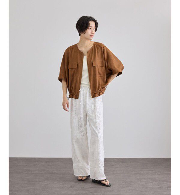 SALON adam et rope'「【WEB限定】ハーフスリーブドロストライトブルゾン」|ブルゾン・スタジャン|