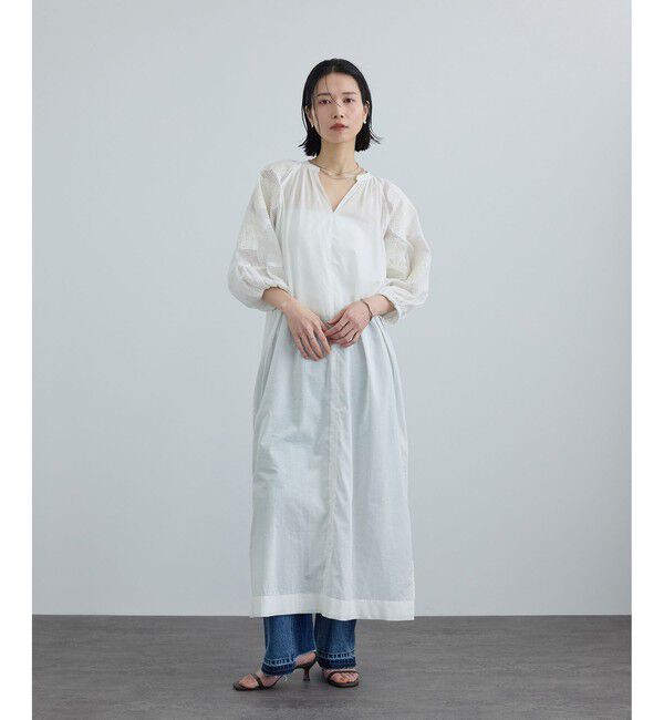 SALON adam et rope'「【WEB限定】ネット刺繍レースワンピース」|ワンピース|