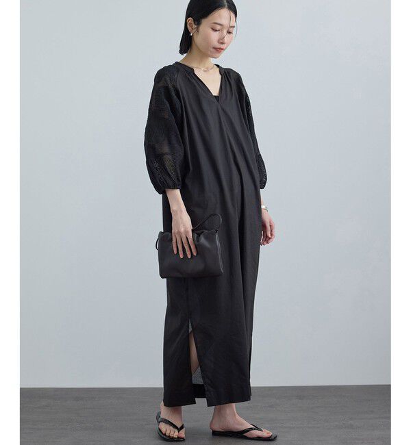 SALON adam et rope'「【WEB限定】ネット刺繍レースワンピース」|ワンピース|