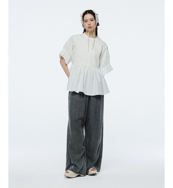 ADAM ET ROPE'「【サステナブル】・【定番】バウンスカフスプルオーバー/接触冷感/UVカット」|Tシャツ・カットソー|