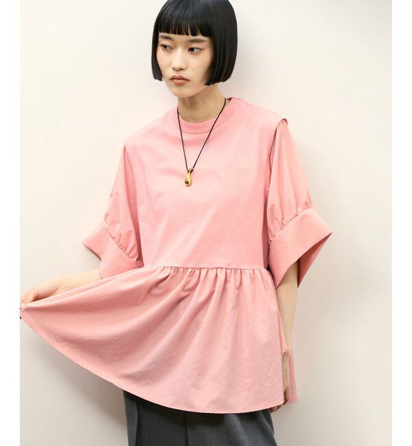 ADAM ET ROPE'「【サステナブル】・【定番】バウンスカフスプルオーバー/接触冷感/UVカット」|Tシャツ・カットソー|ピンク(63)