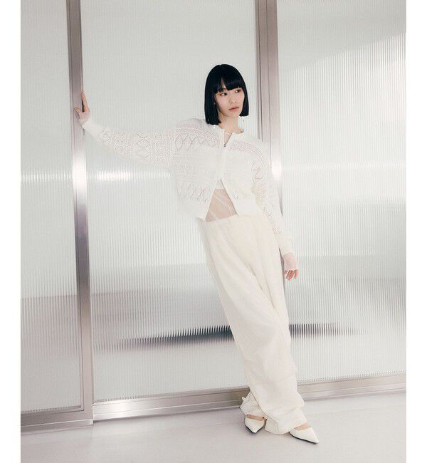 ADAM ET ROPE'「【WEB限定】パターンニットブルゾン」|カーディガン|