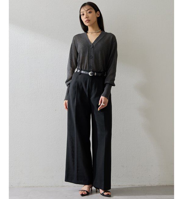  「《セットアップ対応》リネンライクワイドパンツ」|その他|