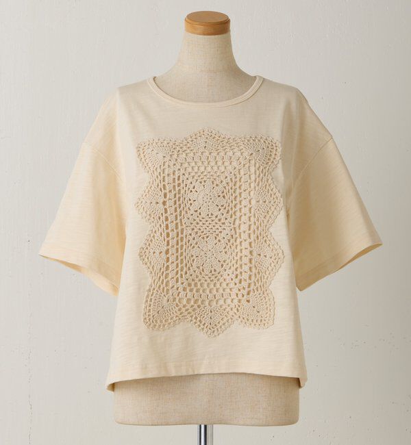  「クロシェドッキングTシャツ」|Tシャツ・カットソー|ベージュ