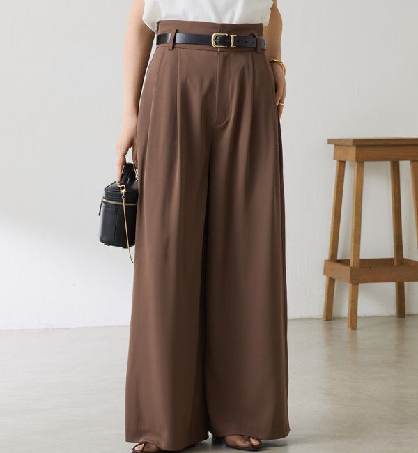  「《再入荷決定！SNSで人気》【Nuel/ヌエル】 2WAYハイウエストパンツ」|スラックス|